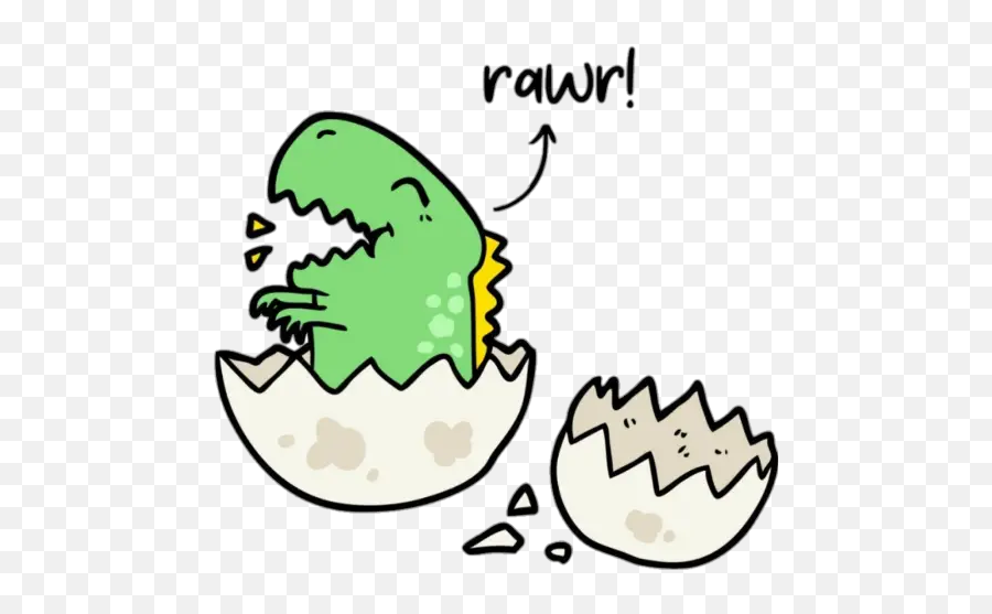 Rawr Means I Love You In Dino Stickers Para Whatsapp - Dibujo Kawaii Dinosaurio Faciles Emoji,Rawr Emoji
