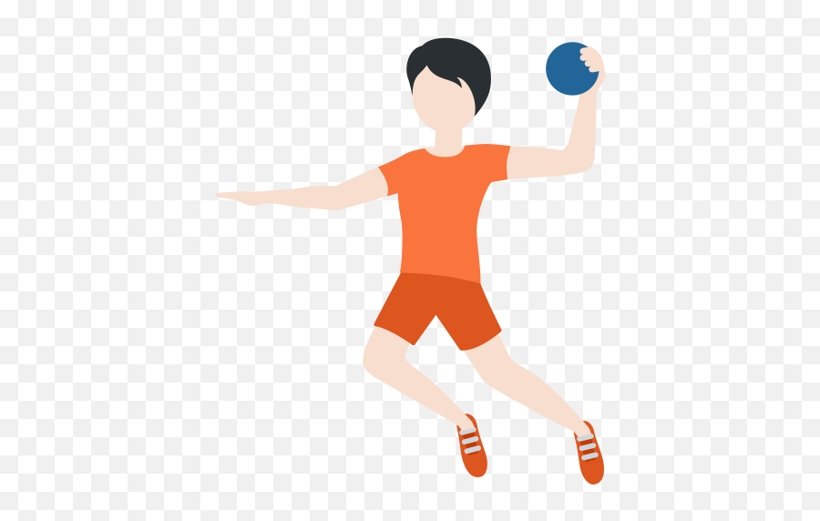 Person Playing Handball Light Skin Tone Emoji - Dibujos De Una Persona Jugando Al Balonmano,Speed Of Light Emoji