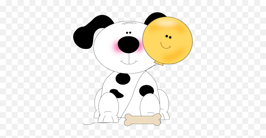 Smiley Clipart Dog - Dog With Balloons Clipart Emoji,Emotioncons