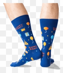 Menu0027s Happy Birthday Crew Socks U2013 Hotsox - For Teen Emoji,Turkey Leg Emoji