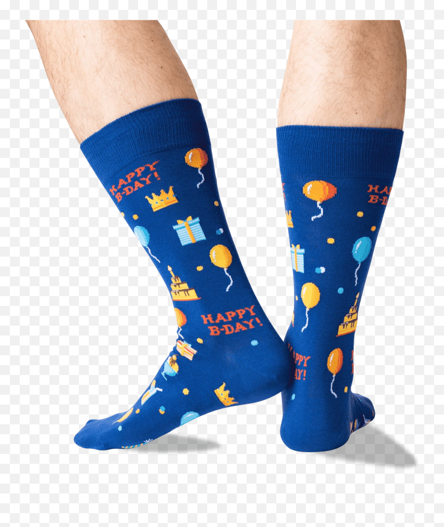 Menu0027s Happy Birthday Crew Socks U2013 Hotsox - For Teen Emoji,Turkey Leg Emoji
