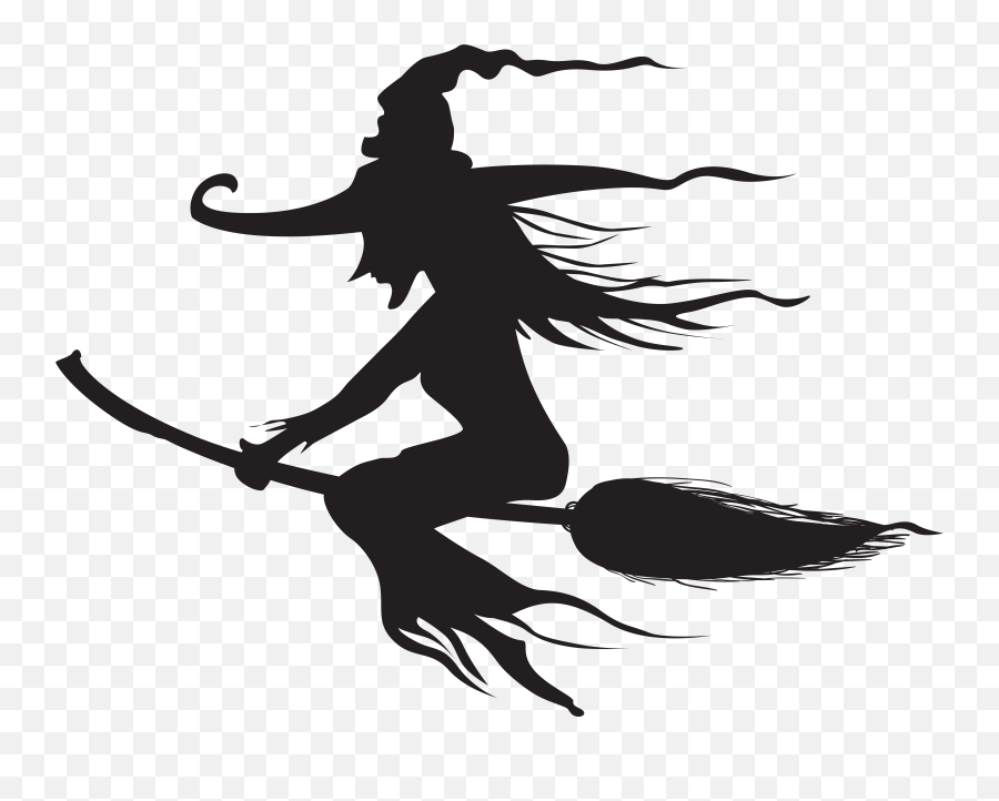 Download Silhouette Witch Halloween Witchcraft Png Free Emoji,Witch Emoticon
