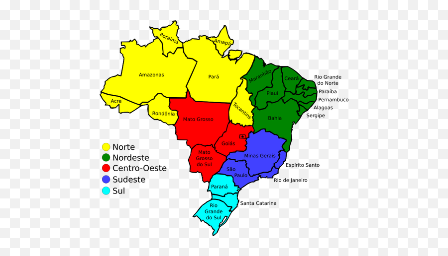Map Of Brazil With Legend Vector Image - Map Of Brazil Drawing Emoji,Guatemalan Flag Emoji