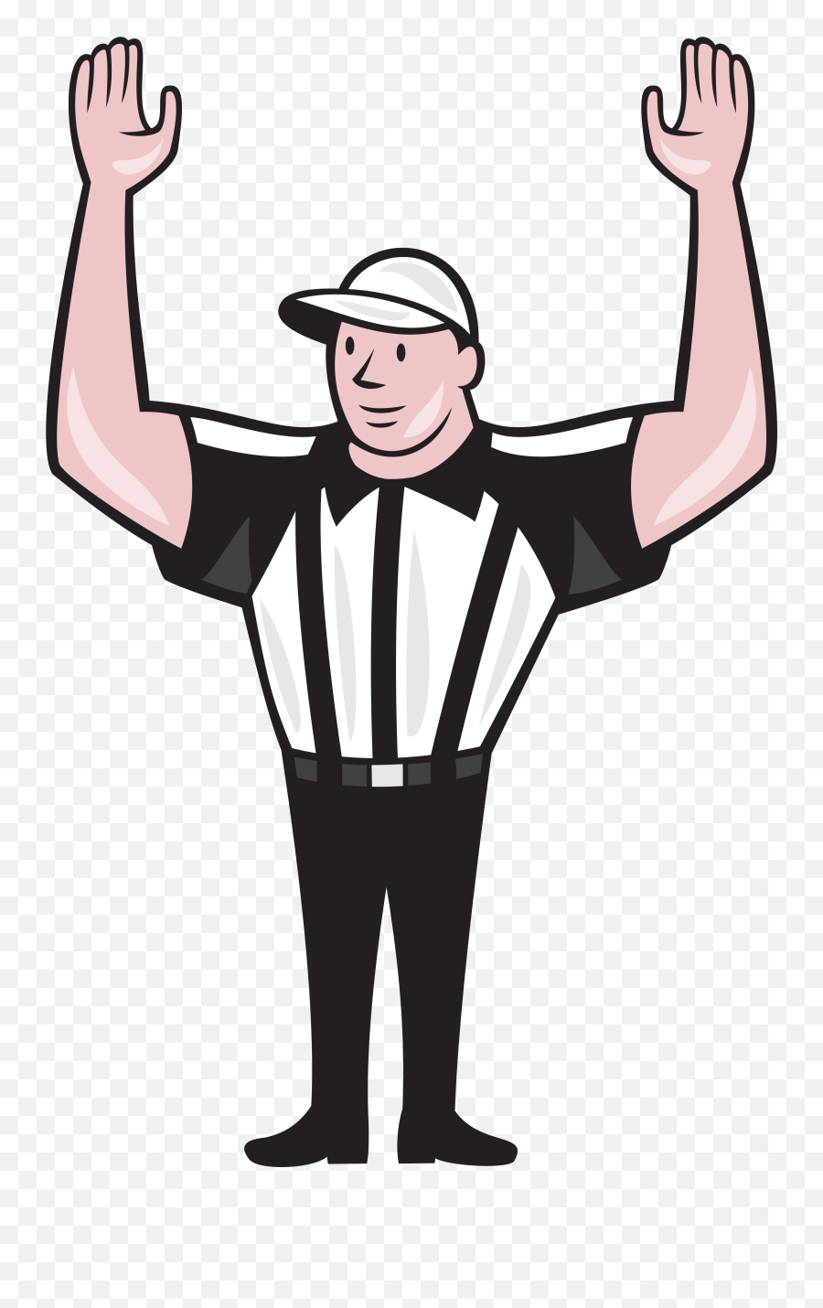 Referee Football Endzone Transparent - Cartoon Football Referee Png Emoji,Referee Emoji