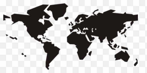 Black Silhouette Vector Clip Art Of Political World Ma - World Map Simple Svg Emoji,Snowflake Emoji