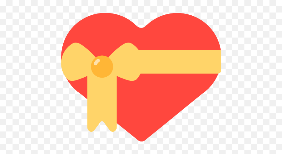 Heart With Ribbon Emoji For Facebook Email Sms - Heart Ribbon Emoji,Yellow Heart Emoji