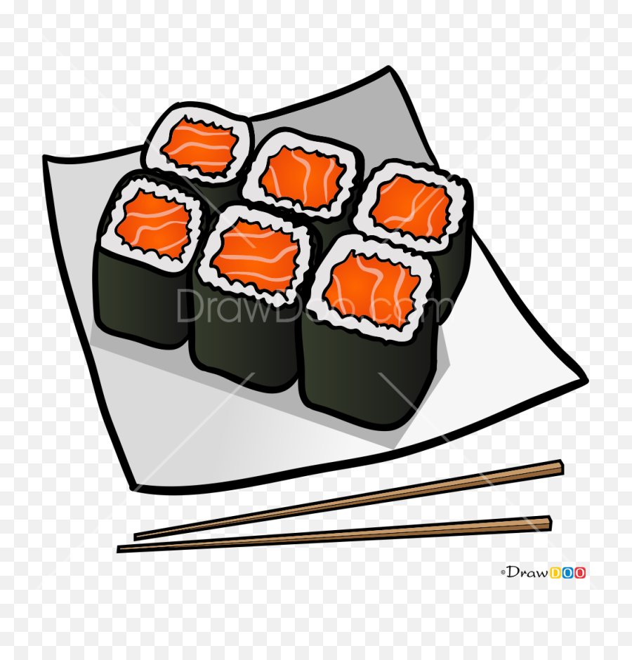 How To Draw Sushi Food - Draw Sushi Emoji,Japanese Food Emoji