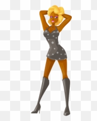 Dark - Pink Dress Cartoon Lady Emoji