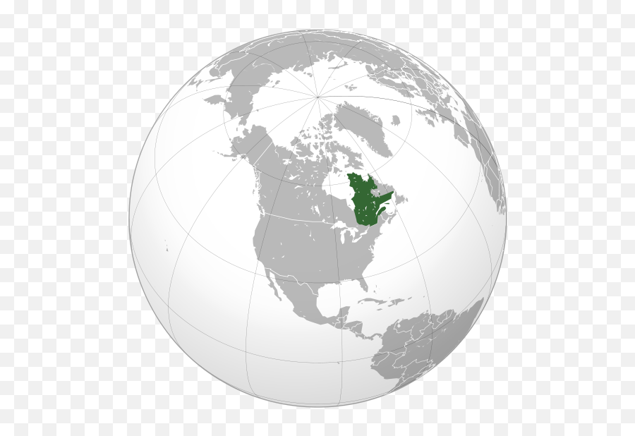 Quebec America Orthographic - Quebec On A Globe Emoji,North America Emoji