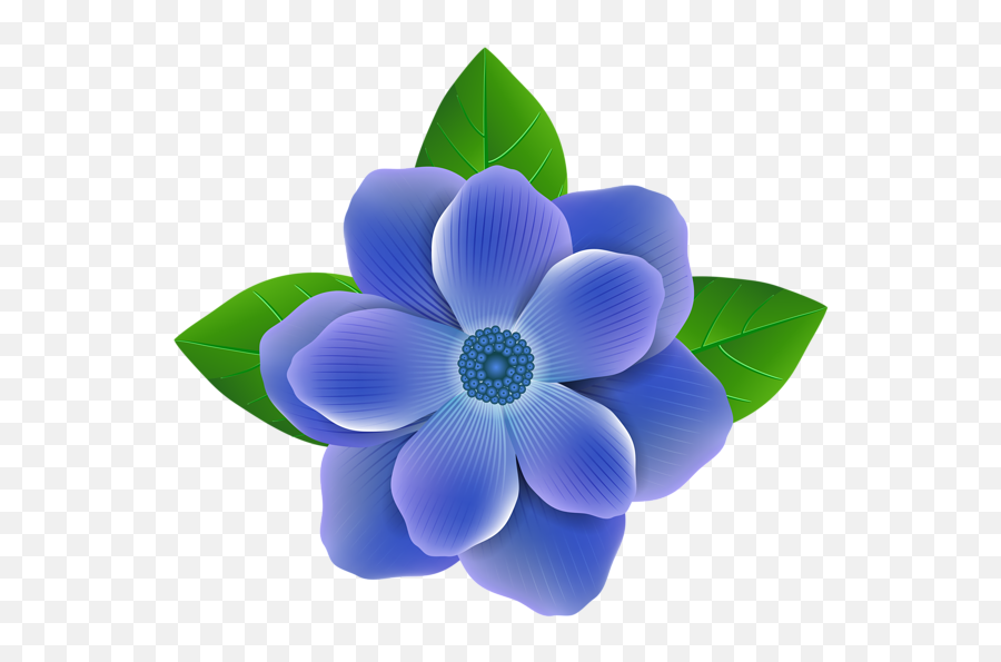 Blue Flower Png Clip Art Image - Blue Flower Clipart Png Emoji,Flower In Hair Emoticon