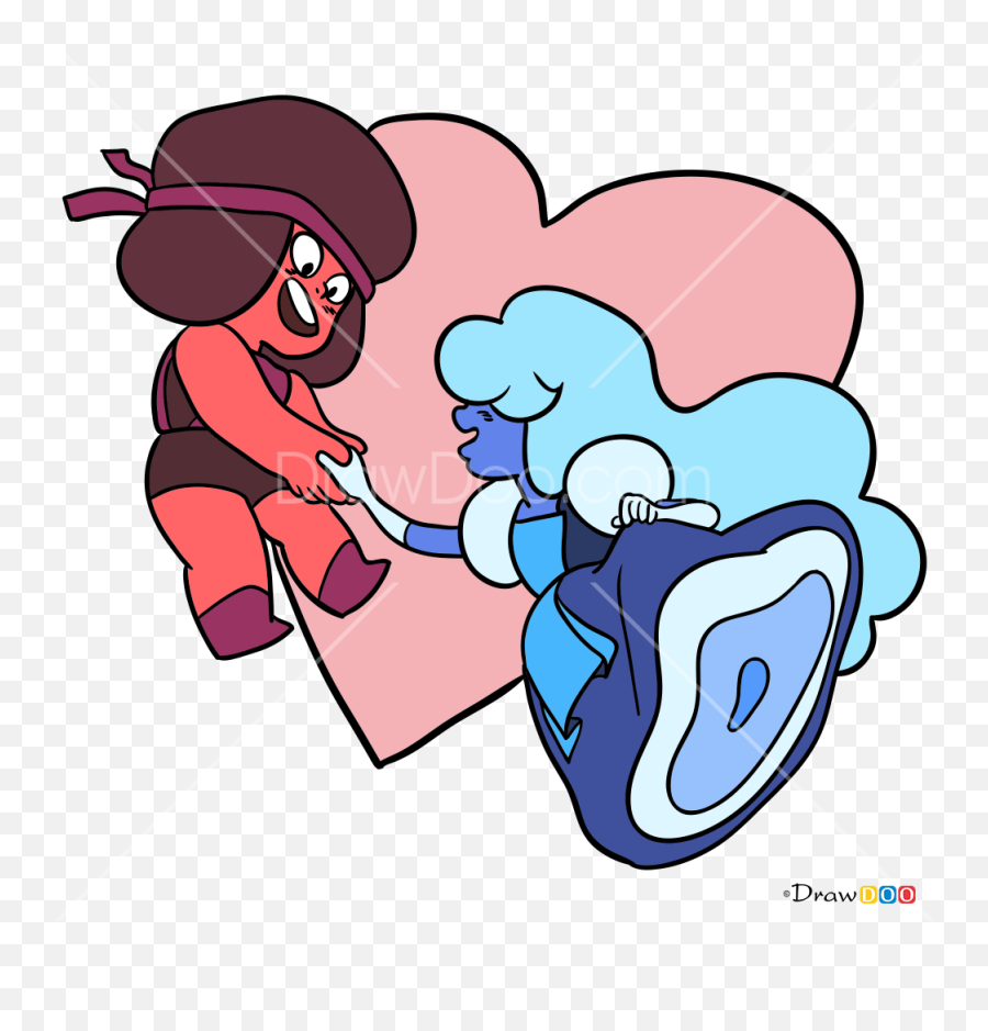 How To Draw Ruby And Sapphire Steven Universe - Steven Universe Sapphire Love Emoji,Ruby Emoji