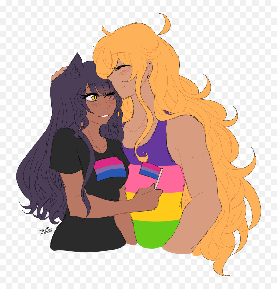 Download Happy Pride Featuring My Headcanons Bisexual Blake - Cartoon Emoji,Bisexual Emojis