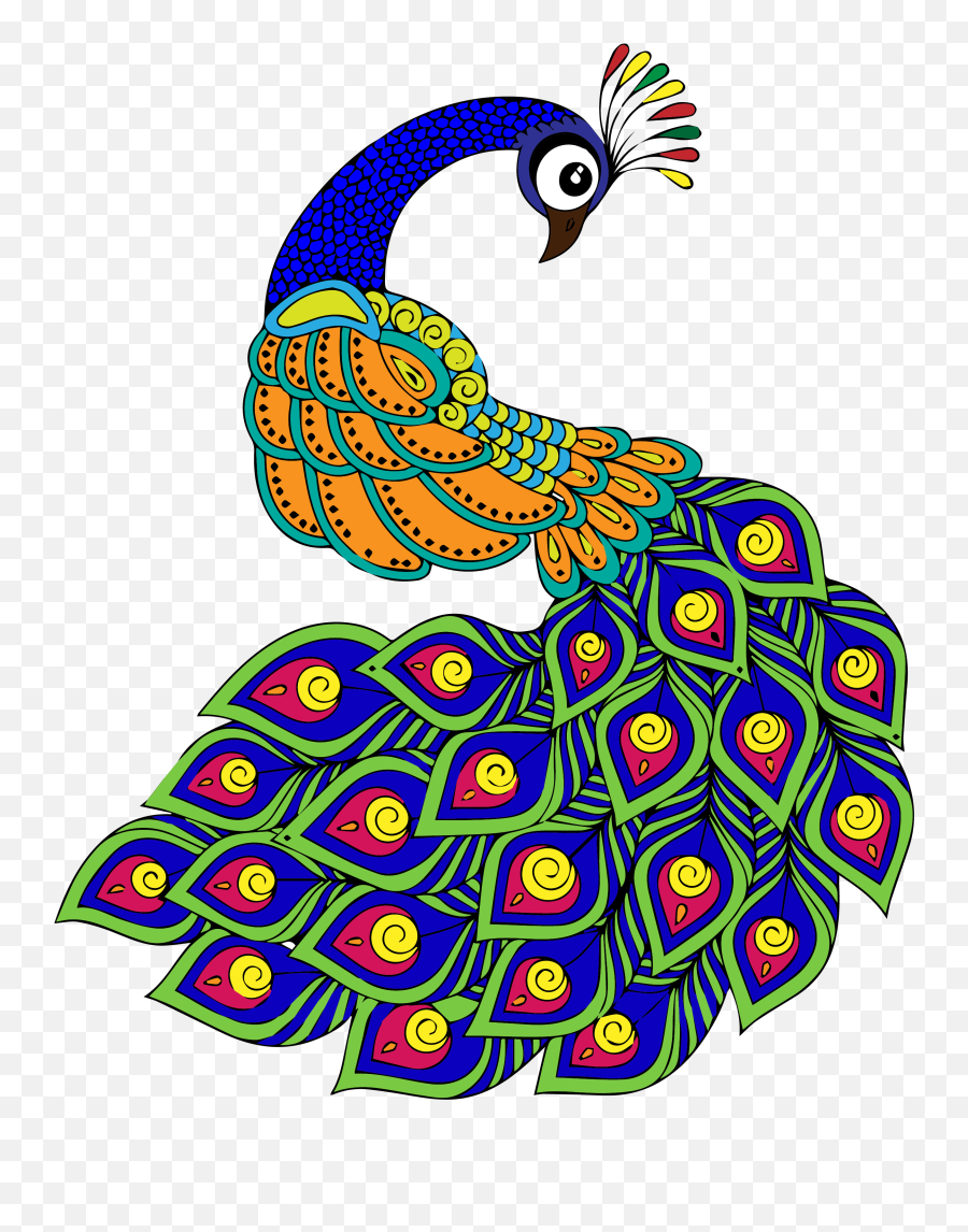 Madhubani Paintings Peacock - Decorative Emoji,Peacock Emoji