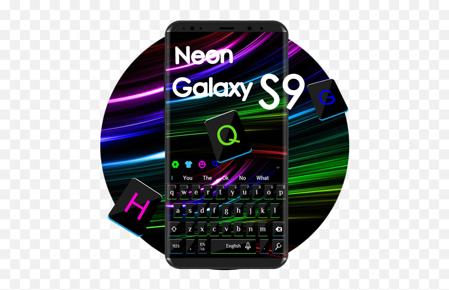 Black Neon Keyboard For Galaxy S9 - Office Equipment Emoji,Samsung S9 Emoji Keyboard