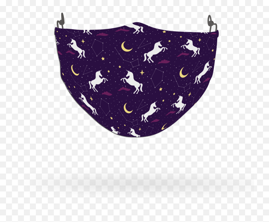 Purple Unicorn Silhouette Pattern Face Covering Print 2 - Decorative Emoji,Unicorn Face Emoji