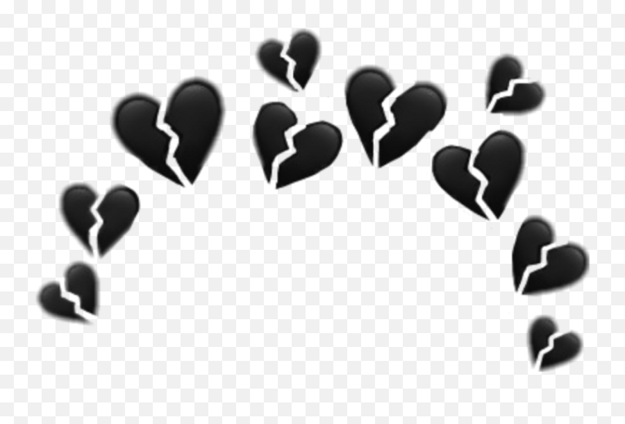 Download Wallpaper Broken Heart Emoji Hd - Black Heart Crown Png,Heartbreak Emoji
