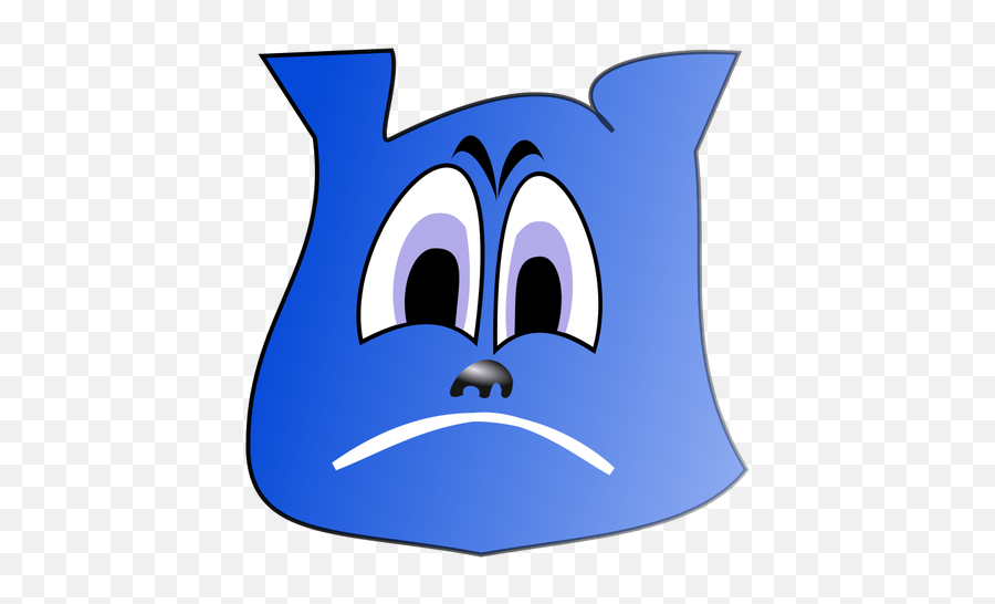 Sad Blue Emoji - Gambar Kartun Khawatir,Laughing Emoji