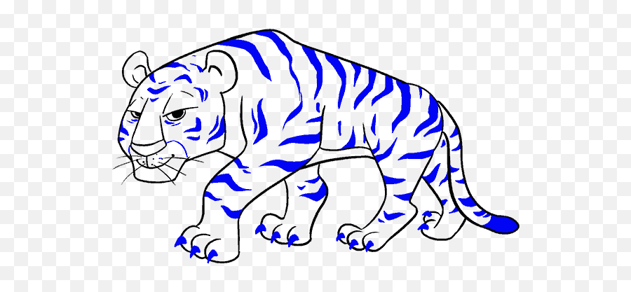 Cartoon Tiger In A Few Easy Steps - Tiger Cartoon Drawing Easy Emoji,Tony The Tiger Emoji