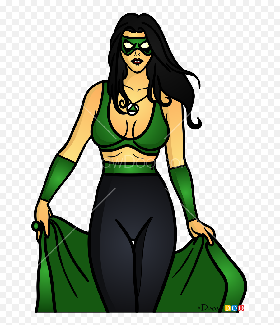 Draw Green Lamp Girl Superheroes Women - Cartoon Emoji,Leg Lamp Emoji