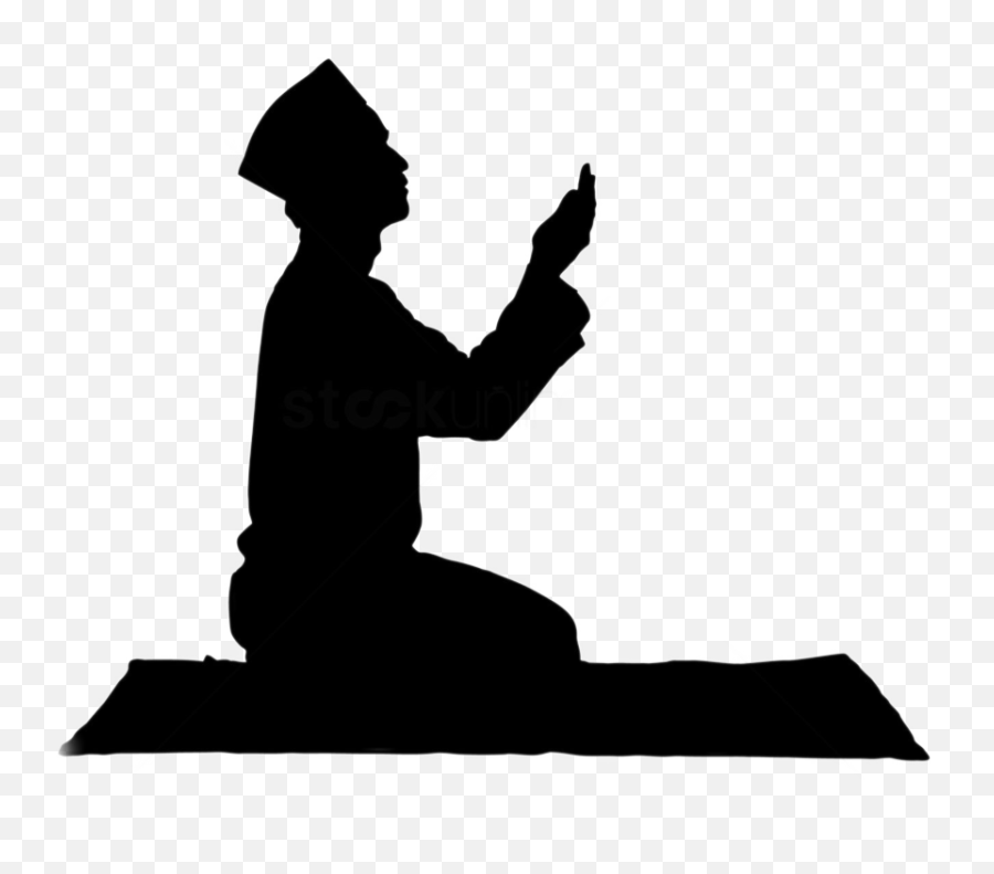 Man Praying Muslim Prayer Silhouette - Muslim Praying Png Emoji,Person