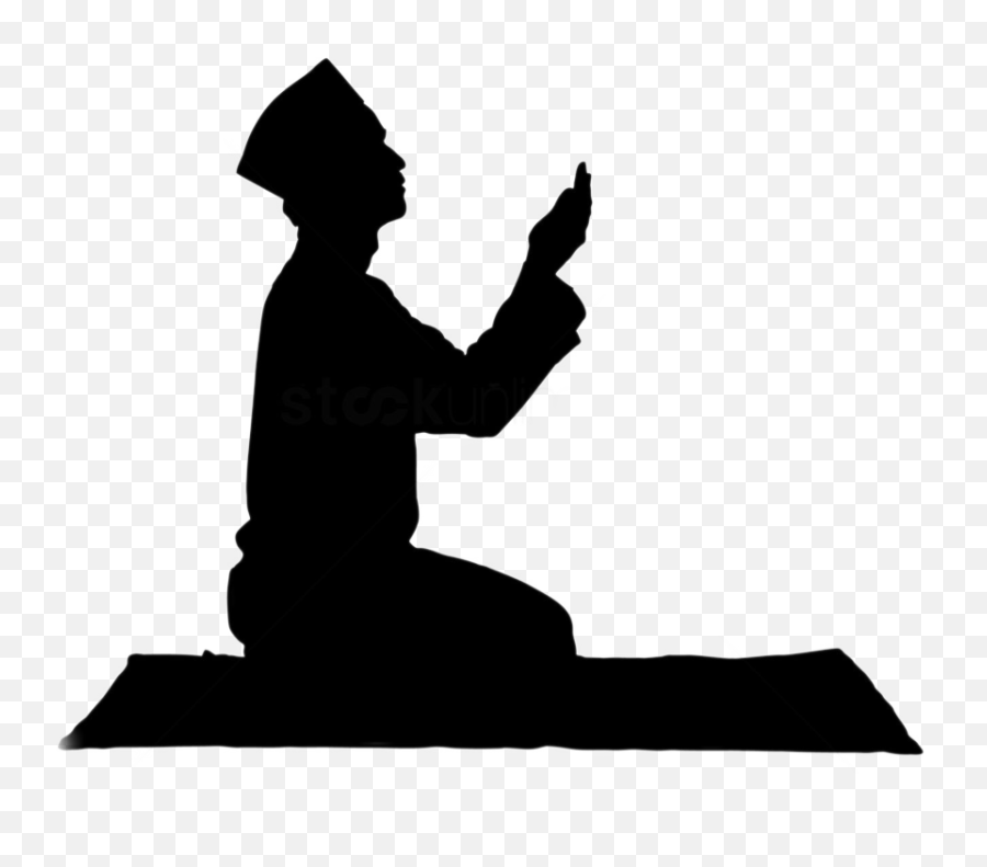 Man Praying Muslim Prayer Silhouette - Muslim Praying Png Emoji,Person Praying Emoji