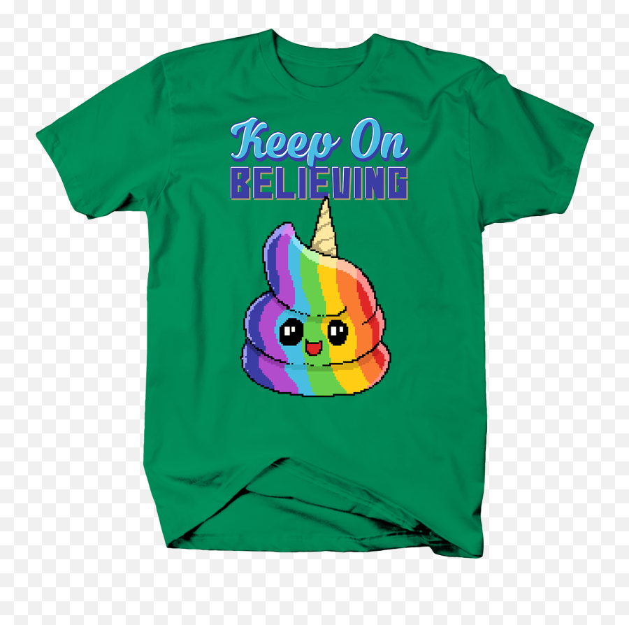 Details About Rainbow Poop Emoji With Unicorn Horn Keep On Believing Pixel Tshirt,Rainbow Emoji