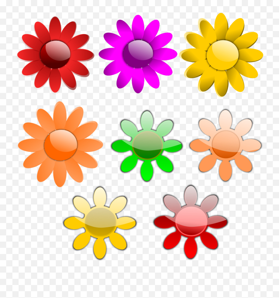 Flower Vector Clip Art - Clipartix 8 Flowers Clipart Emoji,Red Flower Emoji