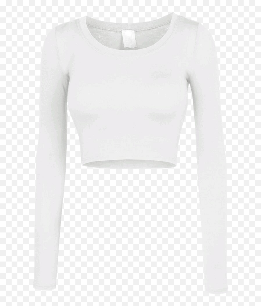 Shirt Croptop Crop White Longsleeve Longsleeves Longsle - Sweater Emoji,Emoji Long Sleeve Shirt