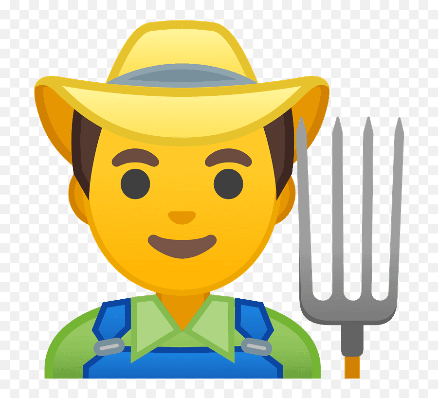 Man Farmer Emoji Clipart Free Download Transparent Png - Google Farmer Emoji,Pitchfork Emoji