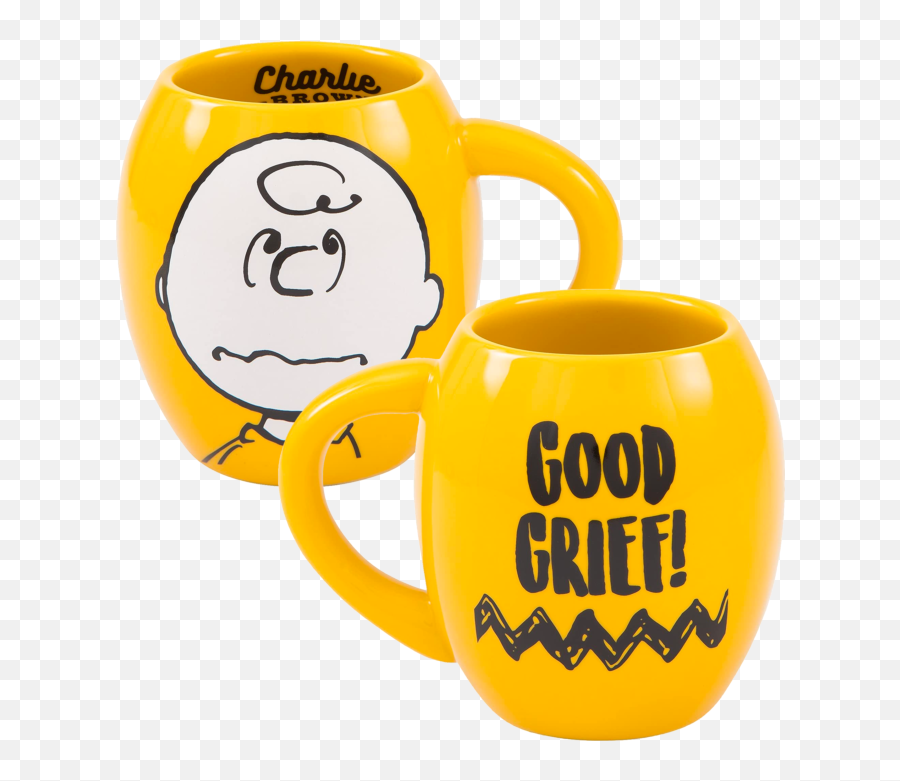 Peanuts - Charlie Brown Good Grief Oval Ceramic Mug Charlie Brown Good Grief Mug Emoji,Peanut Emoticon