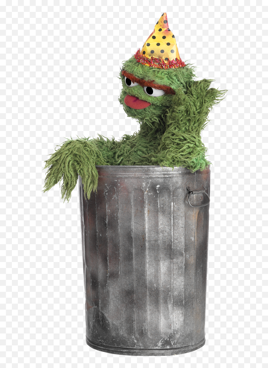 Oscar The Grouch In A Party Hat - Transparent Oscar The Grouch Png Emoji,Emoji Party Hat And Chick