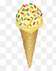 Ice Cream Cone With Sprinkles - Ice Cream Emoji Sprinkles,Cone Emoji