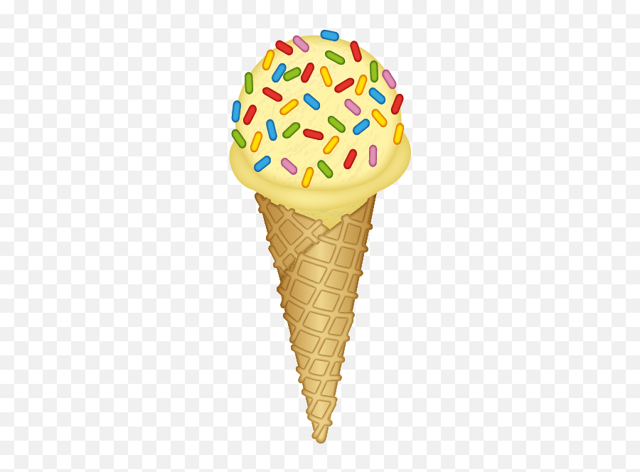 Ice Cream Cone With Sprinkles - Ice Cream Emoji Sprinkles,Cone Emoji