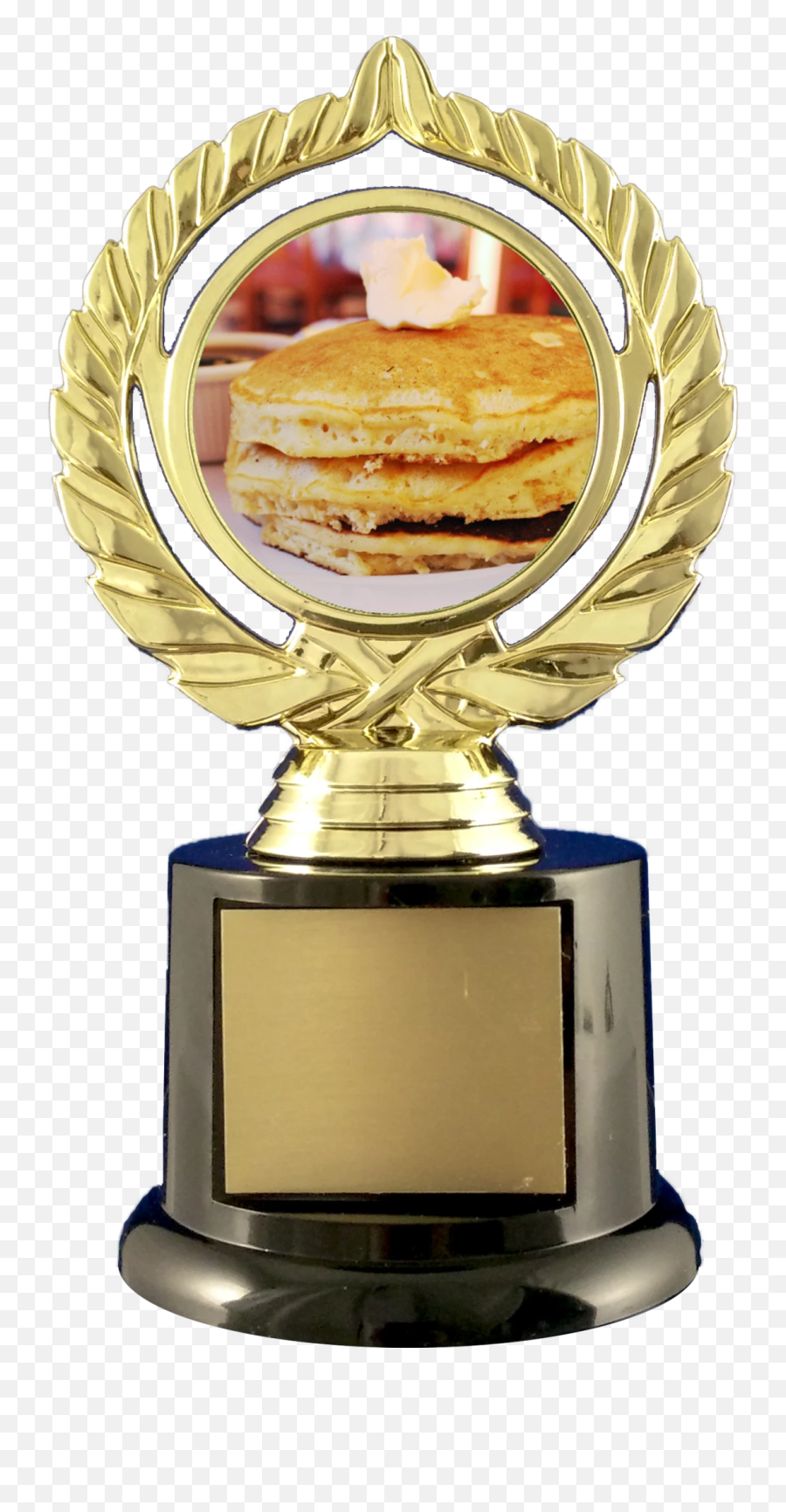Pancake Trophy On Black Round Base - Pancake Trophy Emoji,Trophy Cake Emoji