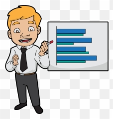 A Friendly Sales Executive - Graph Cartoon Emoji