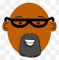 Grandpa With Dark Skin - African American Cartoon Emoji