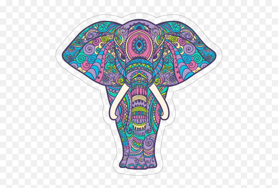 Pastel Elephant Boho Sticker - Elephant Colors Emoji,Elephant Emoji