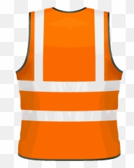 Jacket Clipart Hi Vis - Orange Hi Vis Vest Back Png Hi Vis Vest Png Emoji,Rambo Emoji