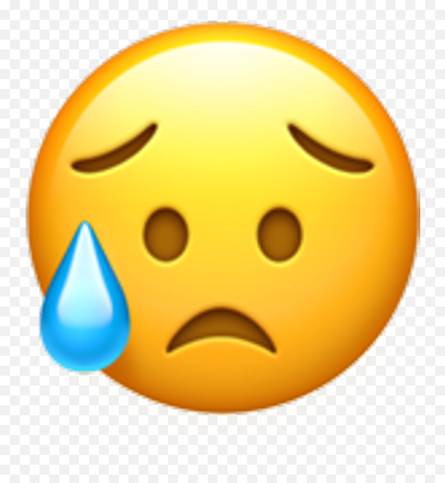 Iphone Sticker Clipart - Sad But Relieved Emoji,Iphone X Emojis