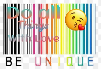 Unique Emoji Kiss Rainbow Barcode - Codigo De Barras Colores Png