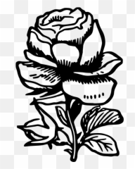 Rose Illustration - Rose Png Clipart Black And White Emoji,Twitter Rose Emoji