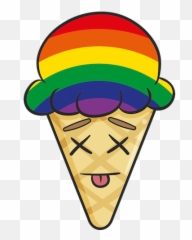 Gay Pride Ice Cream Cone Emoji Stickers - Ice Cream Cone,Cone Emoji