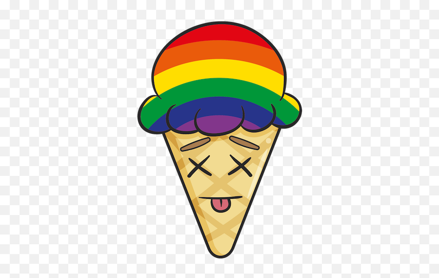Gay Pride Ice Cream Cone Emoji Stickers - Ice Cream Cone,Cone Emoji