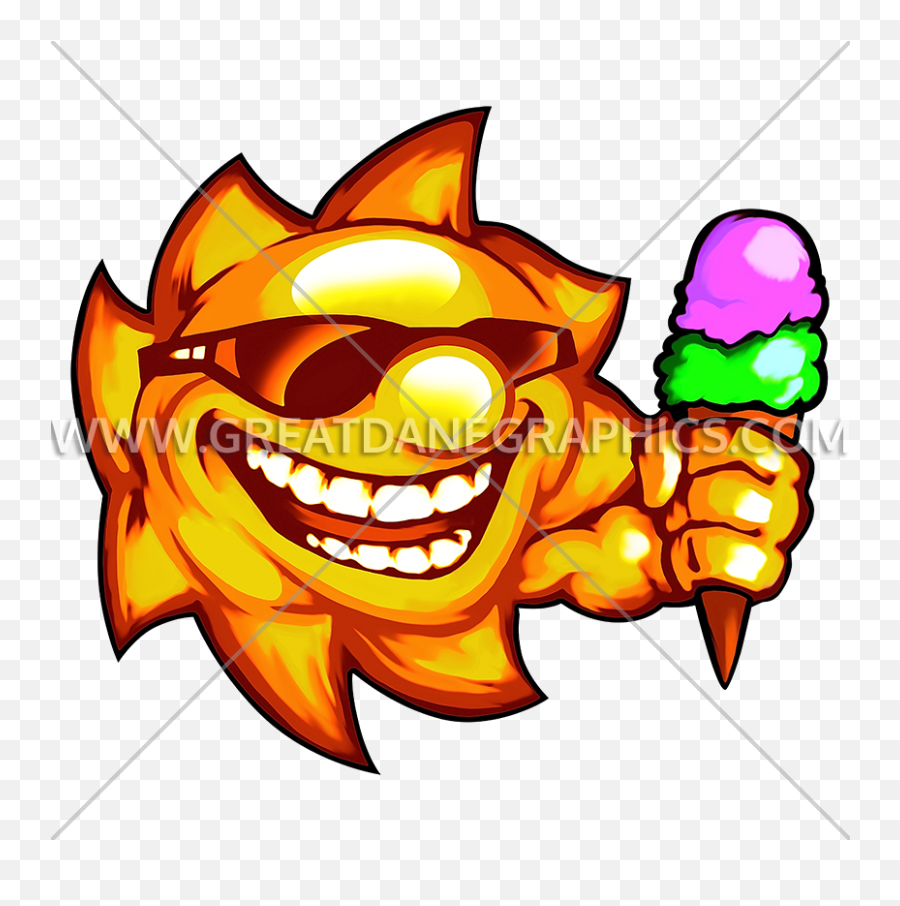 Sunshine With Ice Cream - Clip Art Emoji,Sunshine Emoticon