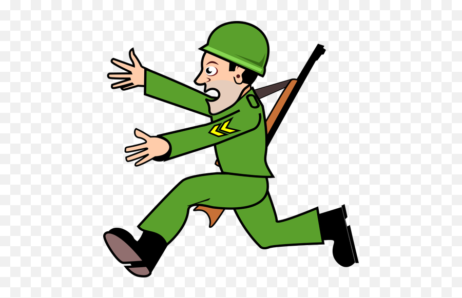 Soldier Running Away Vector - Retreat Clipart Emoji,Food Truck Emoji