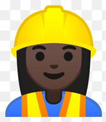 Dark Skin Tone Emoji - Worker Emoji,Construction Equipment Emoji