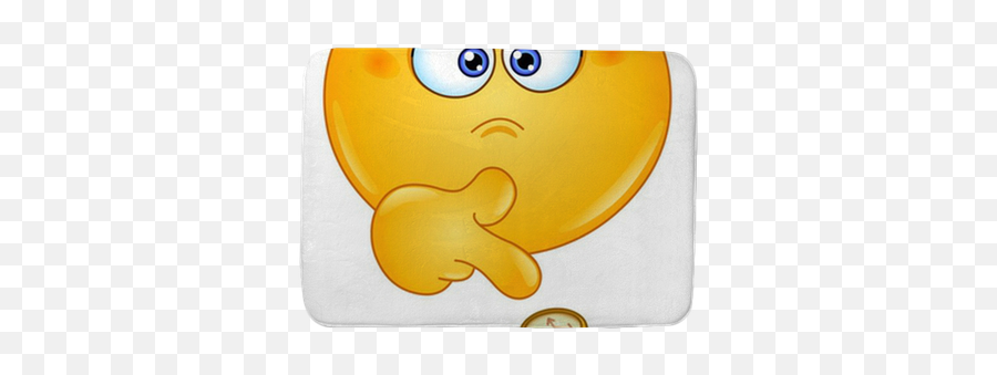 Pointing At Watch Emoticon Bath Mat - Cartoon Emoji,Emoticon Pointing