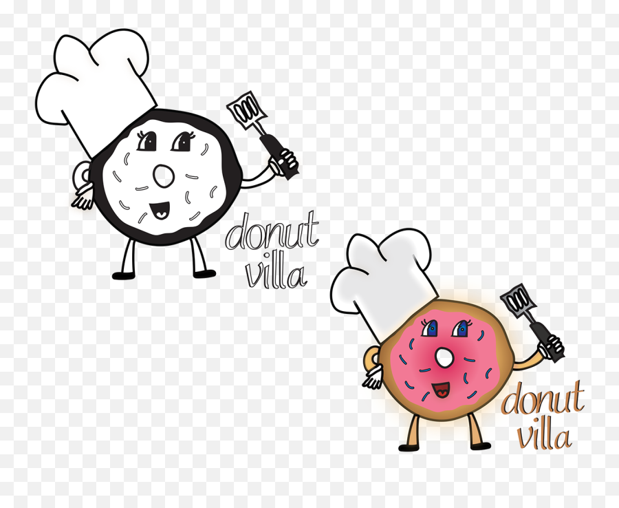 Donut Villa Logo 2 On Behance - Cartoon Emoji,Donut Emoticon