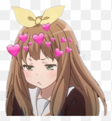 Animegirl Girl Cute Hearts Pout - Snapchat Filter Emoji
