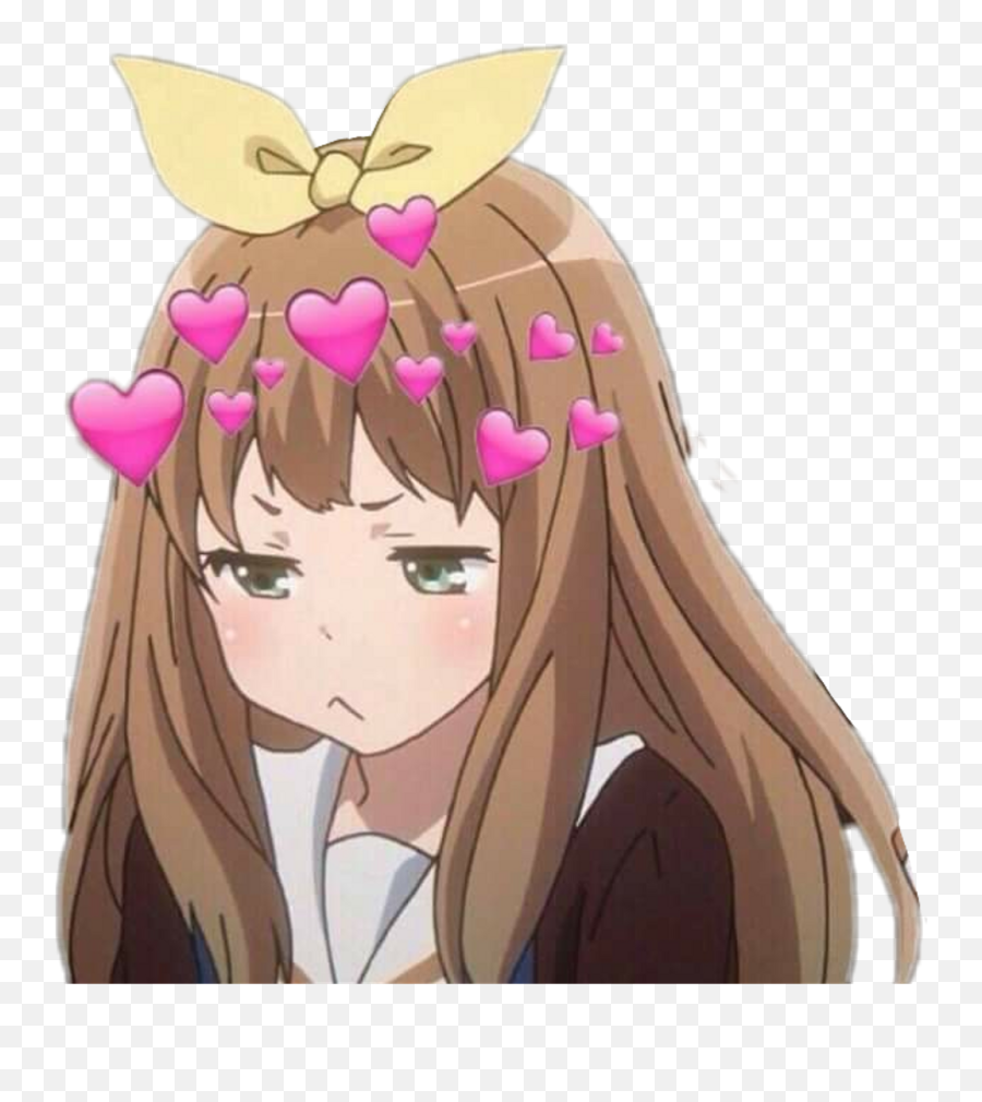 Animegirl Girl Cute Anime Hearts Pout - Anime Girl Snapchat Filter Emoji,Anime Girl Emoji